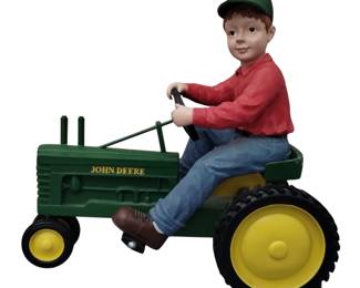 John Deere 19" SpecCast Boy on Green Tractor Red Shirt Figure