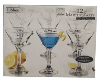 Libbey 12 Pc Martini Party Glasses in Box