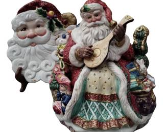 Fitz & Floyd Santa Cookie Jar + Plate