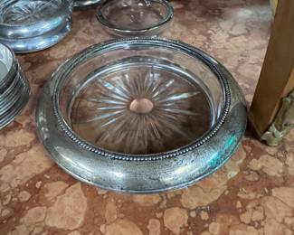 Large Sterling Rim Wine Coaster