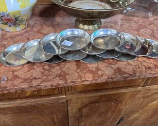 set of 14 Sterling Silver Coasters