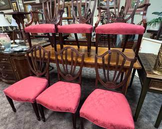 Set of 6 Baker "Historic Charleston Collection" Mahogany Shield Back Chairs