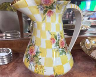 Large Mackenzie Childs "Lemon Curd" Pitcher