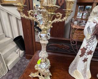 Crystal and Brass Candelabra