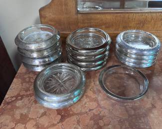 Sterling Rimmed Coasters