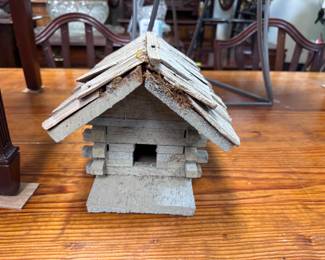 Rustic "log cabin" birdhouse