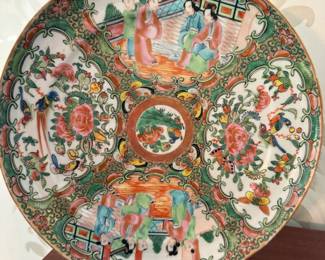 Antique Pair of Rose Medallion Plates