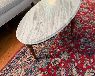 Oval Marble Top Modern Coffee Table