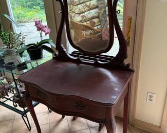 Antique Vanity with Beveled Mirror