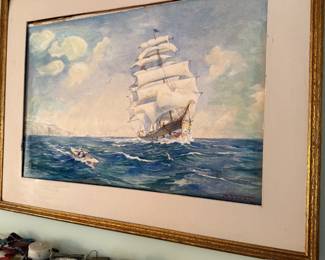 Nice Water Color of Clipper Ship
