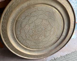 Large Antique Brass Tray
