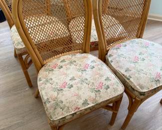 Set of 4 Rattan Chairs