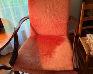 Velvet Upholstered Highback Arm Chair