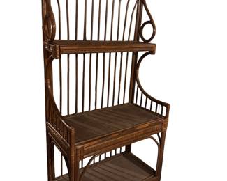 Bamboo and rattan shelving unit