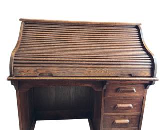 Oak roll top desk
