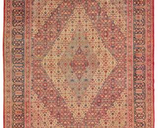 2040
A Tabriz rug
Mid-20th century
Wool on cotton foundation with geometric diamond medallion
13' 1" L x 9' 2" W
Estimate: $3,000 - $4,000