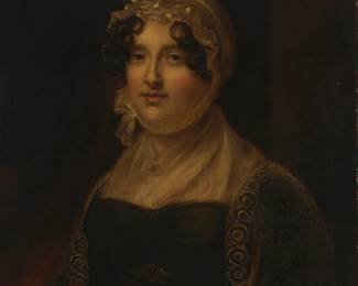2397
John Opie
(1761-1807)
"Mrs. Brookings"
Oil on canvas laid to canvas
Unsigned; titled on the frame plaque
30" H x 25" W
Estimate: $800 - $1,200