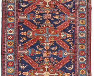2454
A Caucasian rug
Early 20th century
Wool on wool foundation
6' 3" L x 4' W
Estimate: $400 - $600