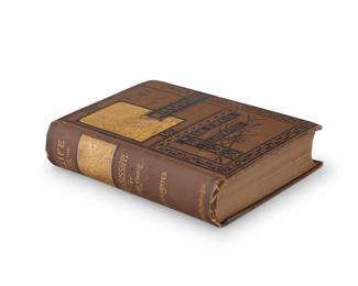 2049
Mark Twain
(1835-1910)
"Life on the Mississippi," 1883
Hardcover book
Twain, Mark. "Life on the Mississippi." Boston: James R. Osgood and Company, 1883
First Edition, First Printing, First State
With the image of Twain in flames on p. 441 and with "The St. Louis Hotel" caption on p. 443, bound in the original publisher's brown cloth stamped with gilt vignettes on the front board and spine
9" H x 6.5" W x 1.875" D
Estimate: $600 - $800