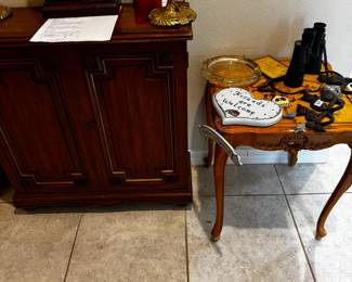 Entry way cabinet and small decorative table