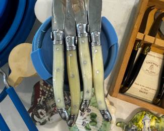 Ivory Laguiole French hand made cheese knives