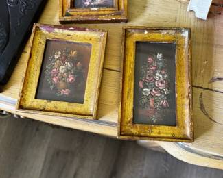 Vintage Italian Florentine Floral Pictures