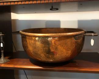 Antique copper cauldron, United Supply Company, St. Louis.