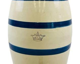 Vintage Stoneware Robinson Ransbottom Water Cooler Blue Bands