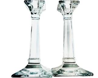 Heavy Weight Crystal Candle Holders - Cut Pontil Mark On Each Base - Great Quality!