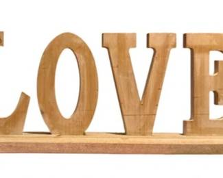LOVE Wood Carving - 18 Inches Wide X 8 Inches High X 2 1/2 Inches Deep