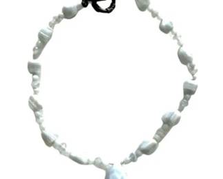 Beaded Necklace With Silver Tone Toggle Clasp