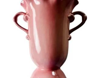 Ceramic Pedestal Base Ruffle Edge Vase