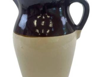 Vintage Two Tone Stoneware Crock Pitcher