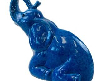 Blue Ceramic Elephant