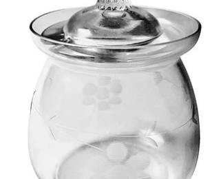 Vintage Cut Glass Jam Pot