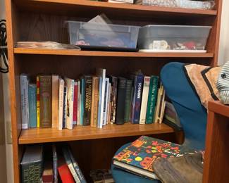 Wooden Bookshelf, Books