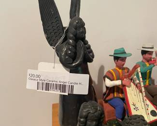 Oaxaca Style Ceramic Angel Candle Holder 