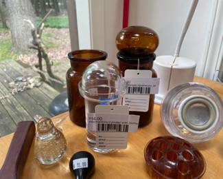 Hovmantorp Cylinder with Dome, Brown Belgian Apothecary Jar
