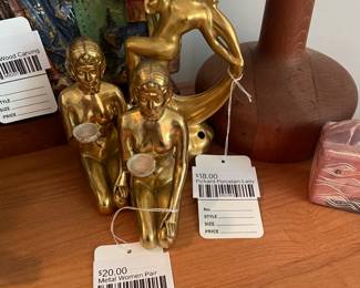Metal Women Pair, Pickard Porcelain Lady