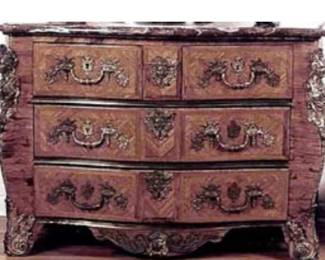 004 Kingwood Commode Mounted in Ormolu, Regence Style, 19th Century.