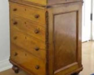 Victorian Fruitwood Davenport, Circa 1840.