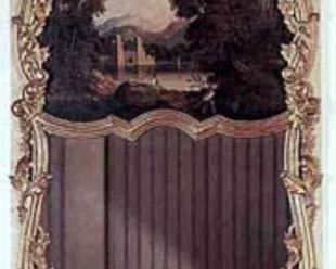 006 French Painted And Gilt Wood Trumeau, Late 19th Century.
