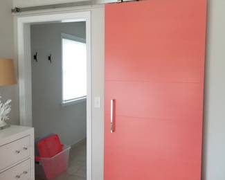 Pretty coral barn style door