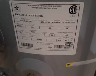 AO Smith 50-gallon GAS hot water heater