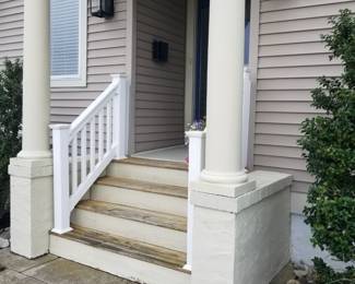 Vinyl railing; exterior lights