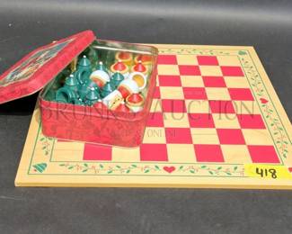 CHRISTMAS CHECKERS SET