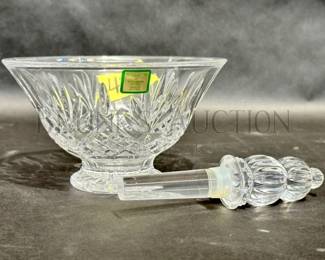 MARQUIS BY WATERFORD BOWL WITH BOTTLE STOPPER