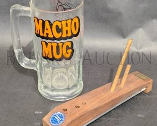 RETRO BEER MUG WITH CROCK STICK KNIFE SHARPENER