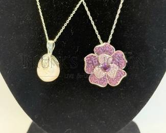 (2) STERLING SILVER NECKLACES