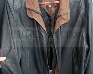 JOHNSTON & MURPHY MENS LEATHER COAT , 44